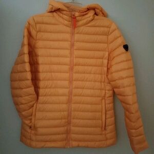 Women's Orange Puffer Jacket Gertrude Gaston France Sz M New
